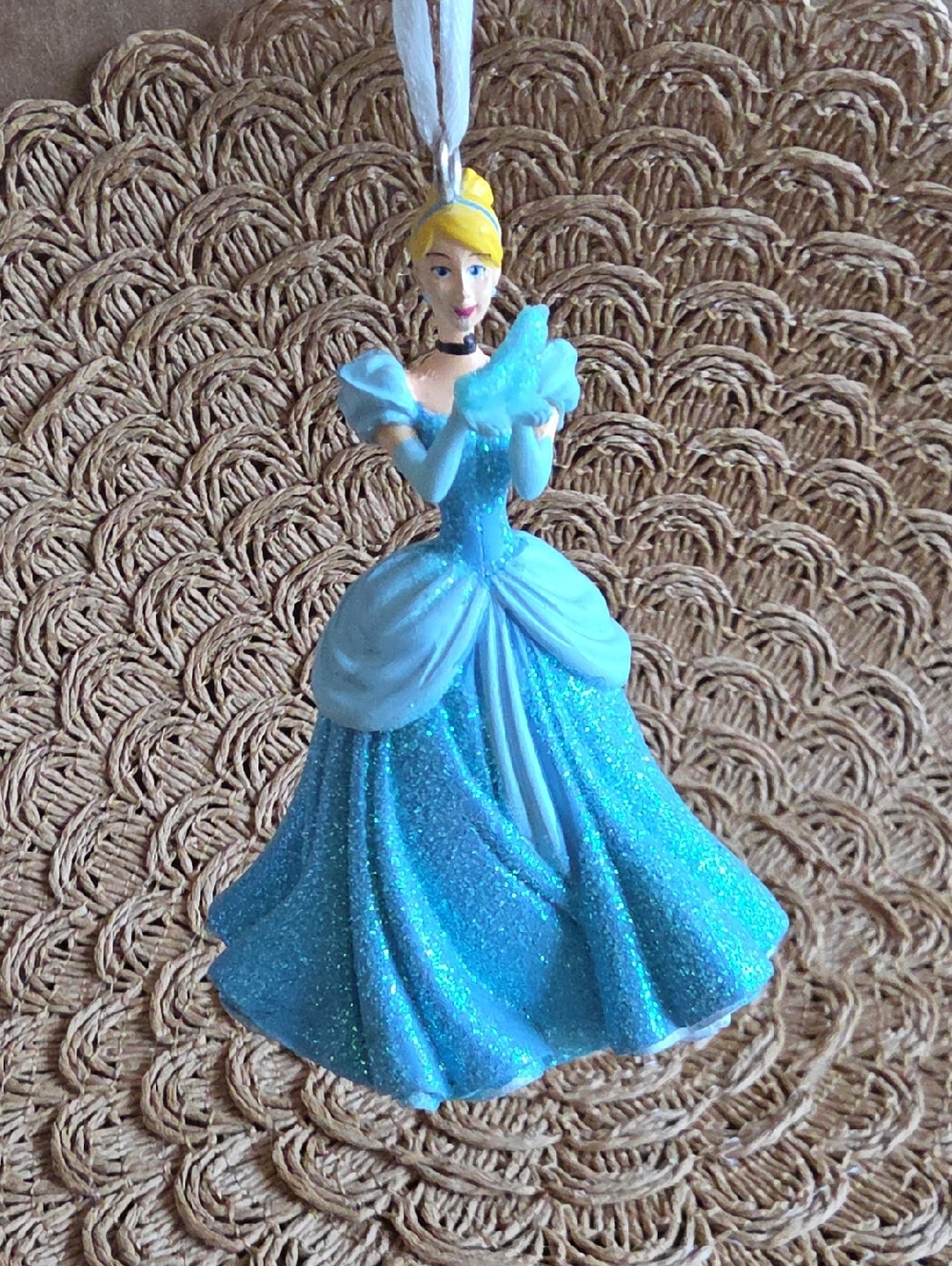 Disney Princess Cinderella & Glass Slipper Resin Christmas Tree Ornament